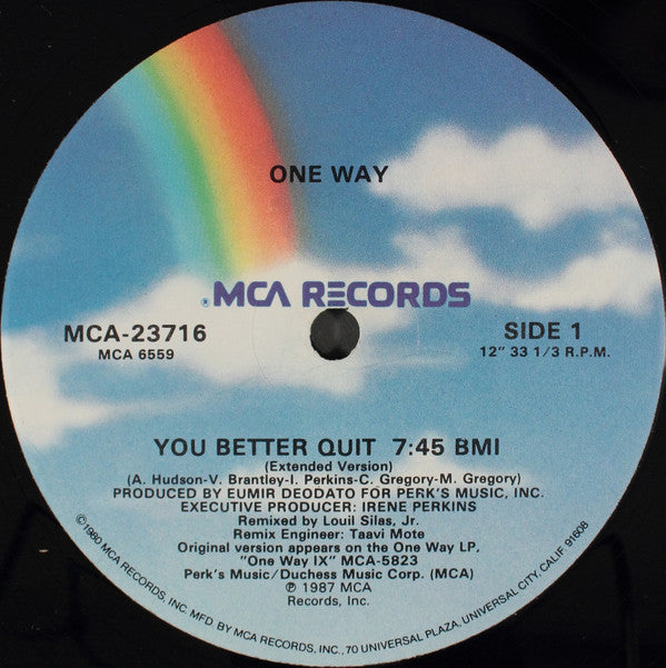 One Way : You Better Quit (12")