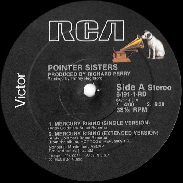 Pointer Sisters : Mercury Rising (12")