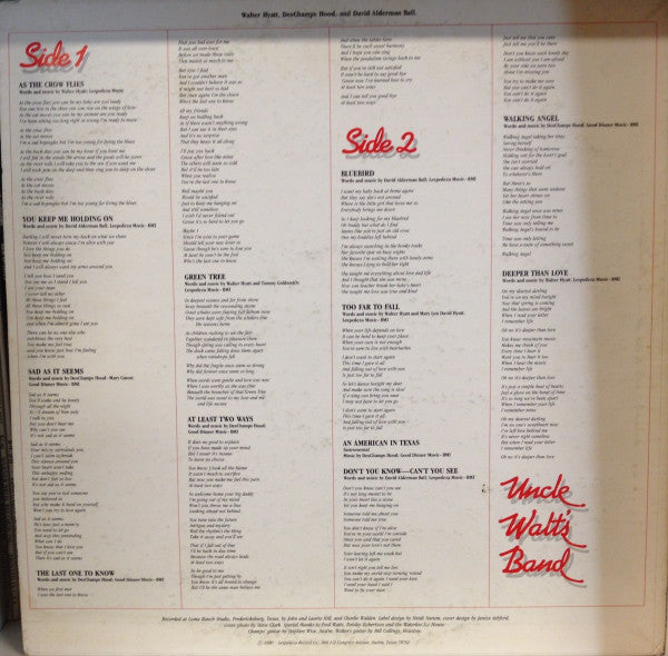 Uncle Walt's Band : An American In Texas (LP, RP)