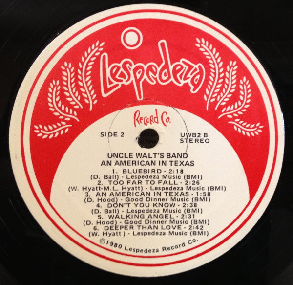 Uncle Walt's Band : An American In Texas (LP, RP)