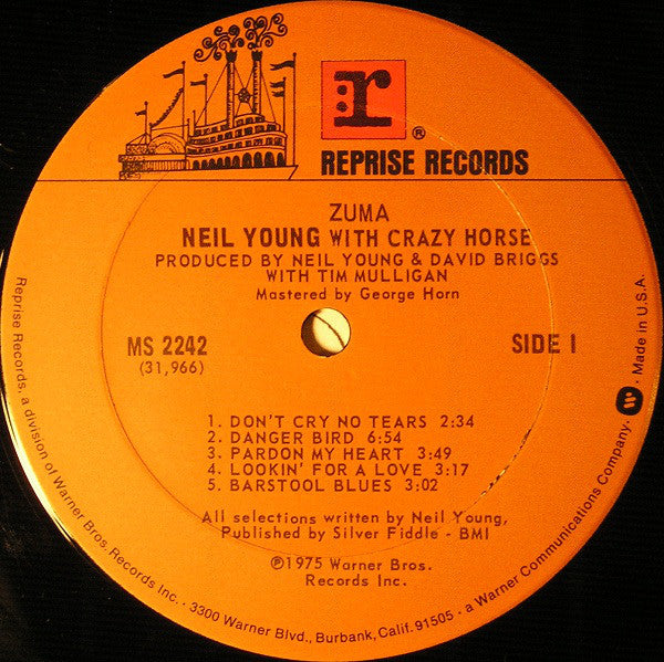 Neil Young With Crazy Horse : Zuma (LP, Album, San)
