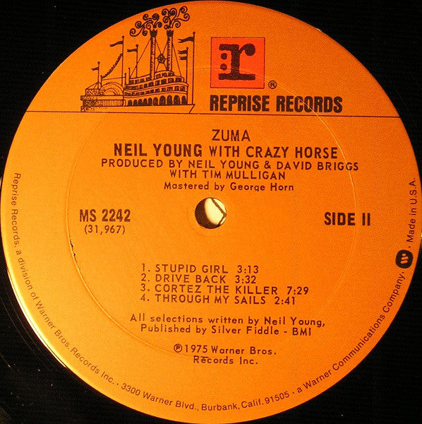 Neil Young With Crazy Horse : Zuma (LP, Album, San)