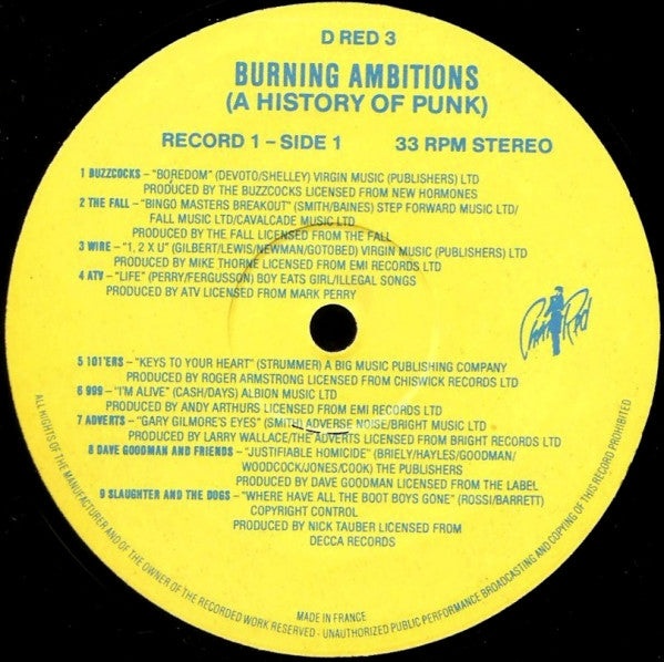 Various : Burning Ambitions (A History Of Punk) (2xLP, Comp)