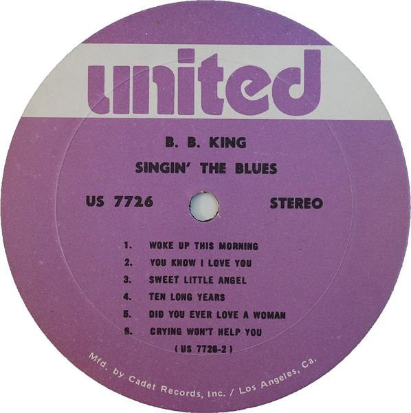 B.B. King : Singin' The Blues (LP, Comp, RE)