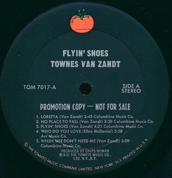 Townes Van Zandt : Flyin' Shoes (LP, Album, Promo)