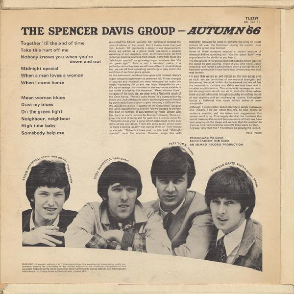 The Spencer Davis Group : Autumn '66 (LP, Album, Mono)