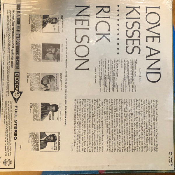 Rick Nelson* : Love And Kisses (LP, Album)