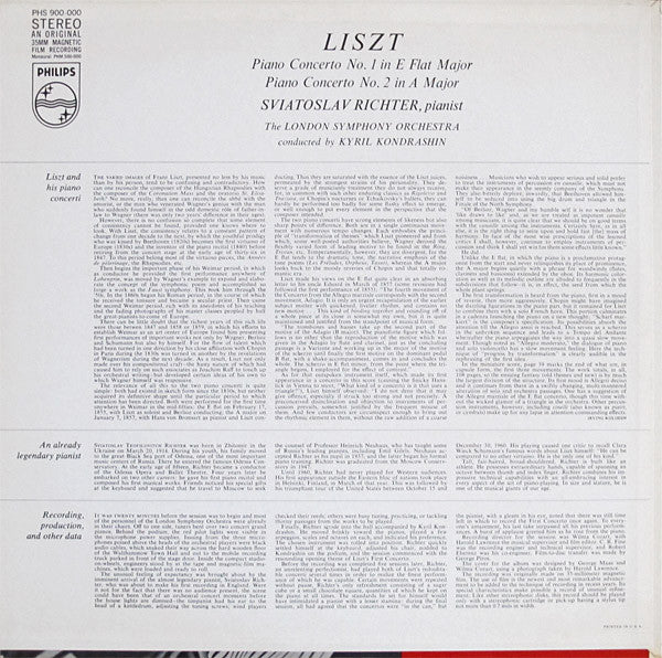 Sviatoslav Richter, Franz Liszt, London Symphony Orchestra, Kiril Kondrashin : Concerto No.1 / Concerto No.2 (LP)