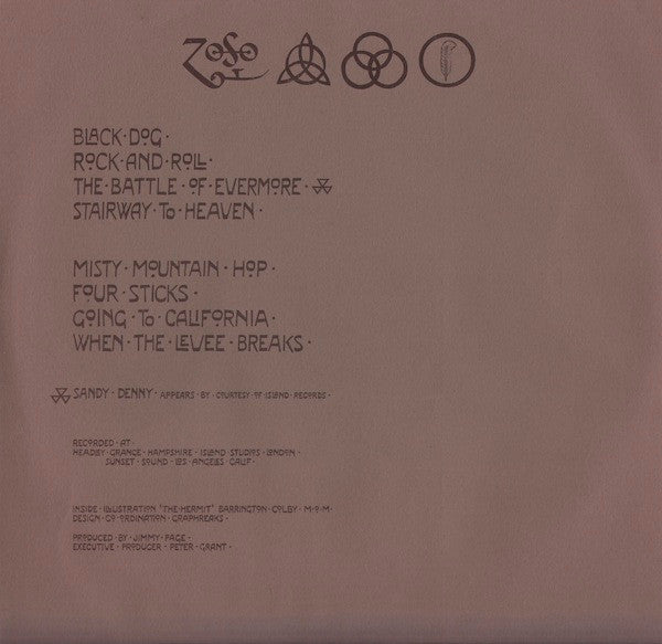 Led Zeppelin : Untitled (LP, Album, RE, Gat)