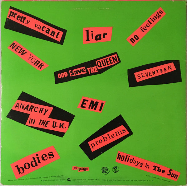 Sex Pistols : Never Mind The Bollocks Here's The Sex Pistols  (LP, Album, Jac)