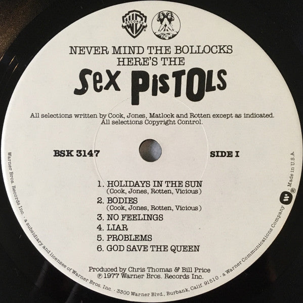 Sex Pistols : Never Mind The Bollocks Here's The Sex Pistols  (LP, Album, Jac)