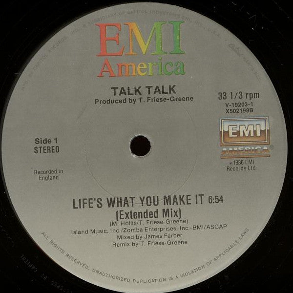 Talk Talk : Life's What You Make It (Extended Dance Version) (12", Single)