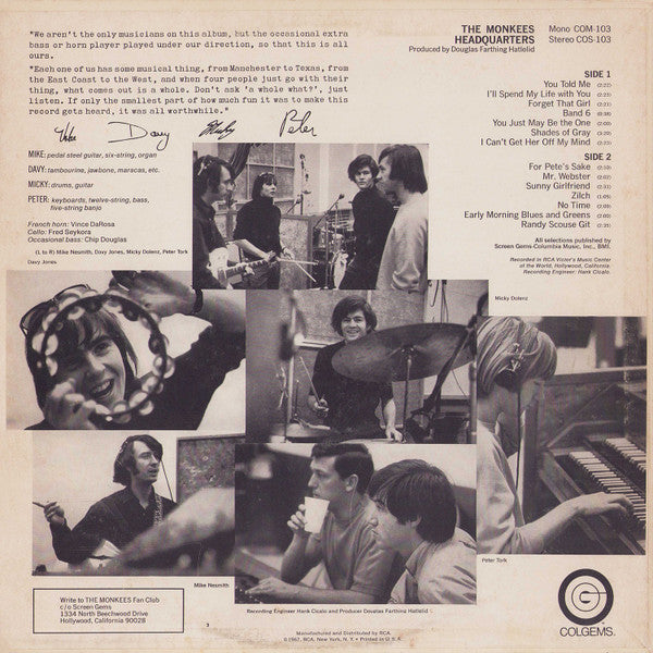 The Monkees : Headquarters (LP, Album, Mono, Hol)