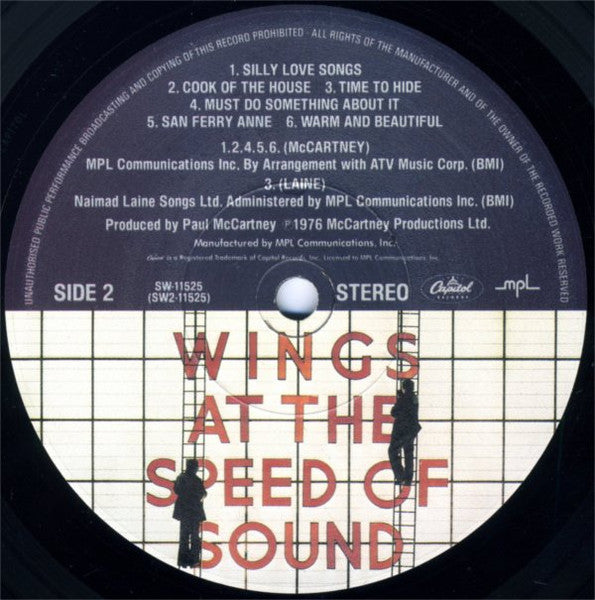Wings (2) : Wings At The Speed Of Sound (LP, Album, Los)