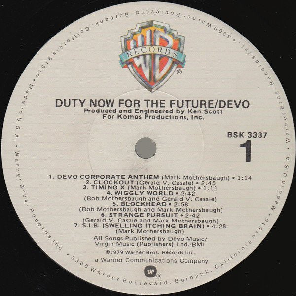 Devo : Duty Now For The Future (LP, Album, Los)