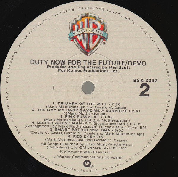 Devo : Duty Now For The Future (LP, Album, Los)