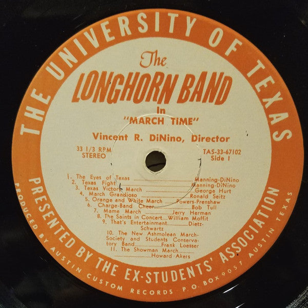 University Of Texas Longhorn Band : March Time (LP)