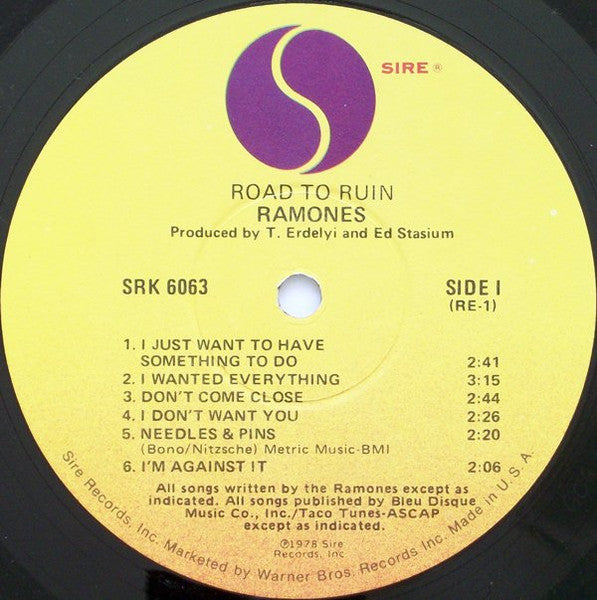 Ramones : Road To Ruin (LP, Album, Win)