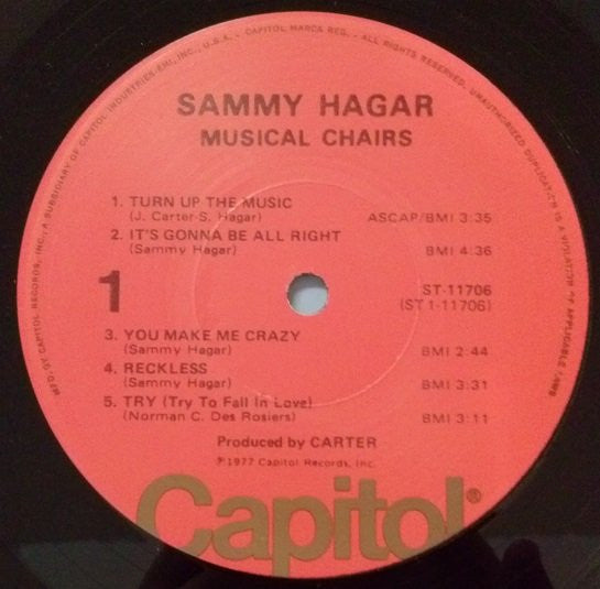 Sammy Hagar : Musical Chairs (LP, Album, L.A)