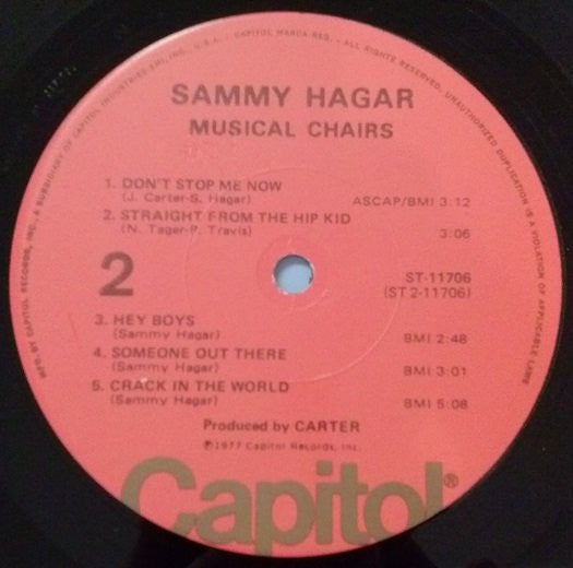 Sammy Hagar : Musical Chairs (LP, Album, L.A)