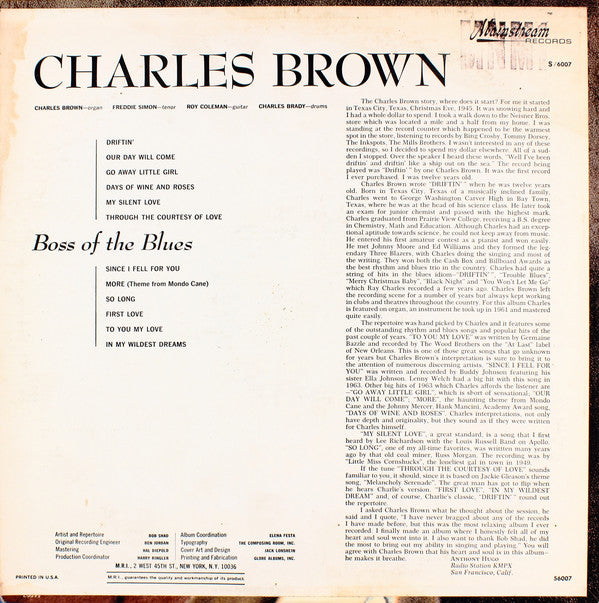 Charles Brown : Boss Of The Blues (LP, Album)