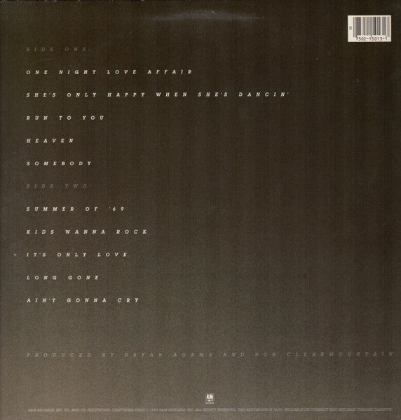 Bryan Adams : Reckless (LP, Album, Ind)