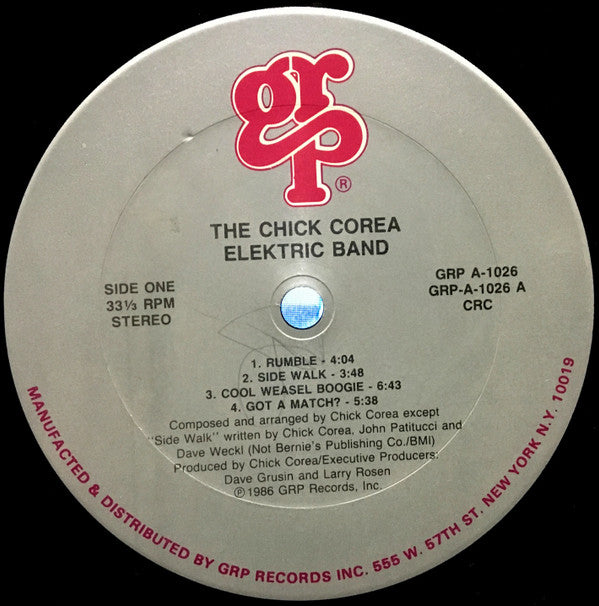 The Chick Corea Elektric Band : The Chick Corea Elektric Band (LP, Album, Club, CRC)