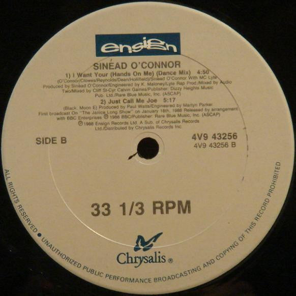 Sinéad O'Connor With MC Lyte : I Want Your (Hands On Me) (12", Single)