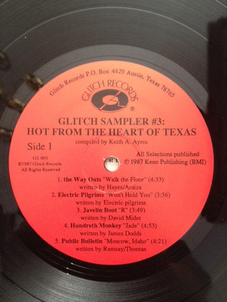 Various : Glitch Sampler #3 - Hot From The Heart Of Texas (LP, Smplr)