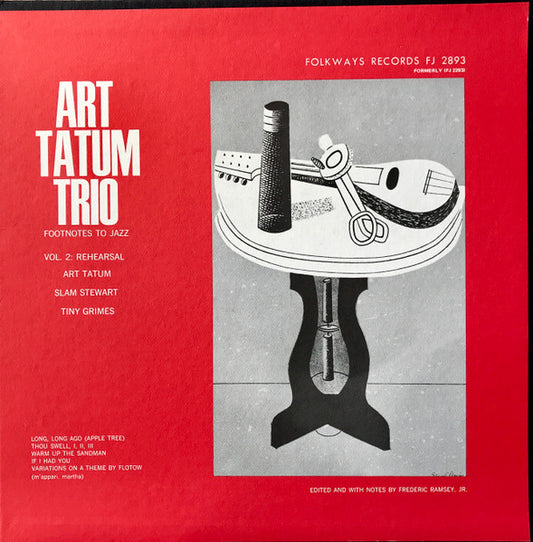 Art Tatum Trio : Footnotes To Jazz Vol. 2: Rehearsal (LP, Album, Mono)