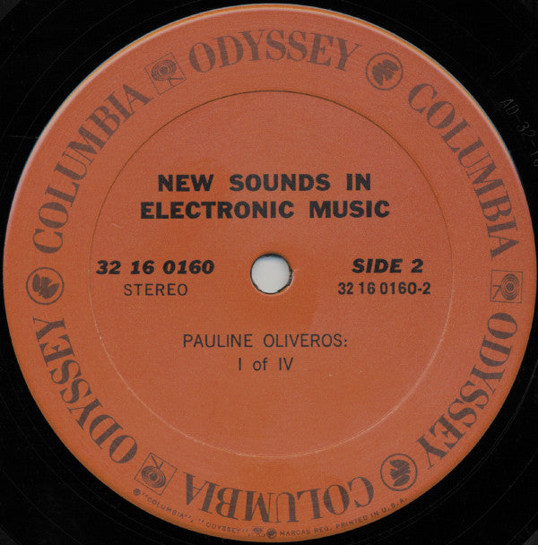 Steve Reich / Richard Maxfield / Pauline Oliveros : New Sounds In Electronic Music (Come Out / Night Music / I Of IV) (LP, RE)