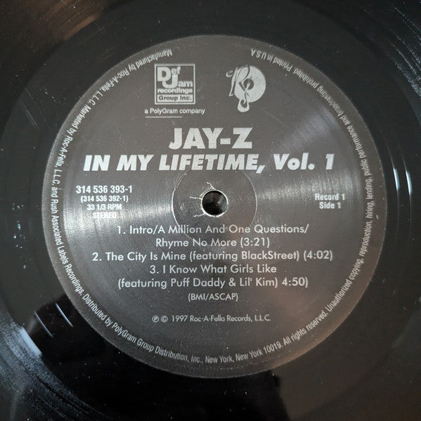 Jay-Z : In My Lifetime, Vol. 1 (2xLP, Album, RE, 180)