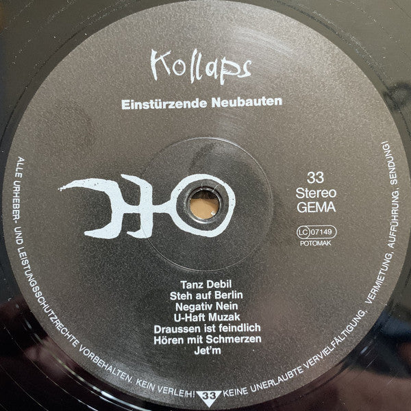 Einstürzende Neubauten : Kollaps (LP, Album, RE, RM, RP)