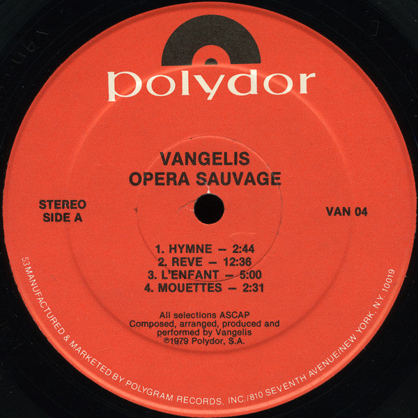 Vangelis : Opera Sauvage (LP, Album, RE, 53 )