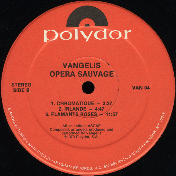 Vangelis : Opera Sauvage (LP, Album, RE, 53 )