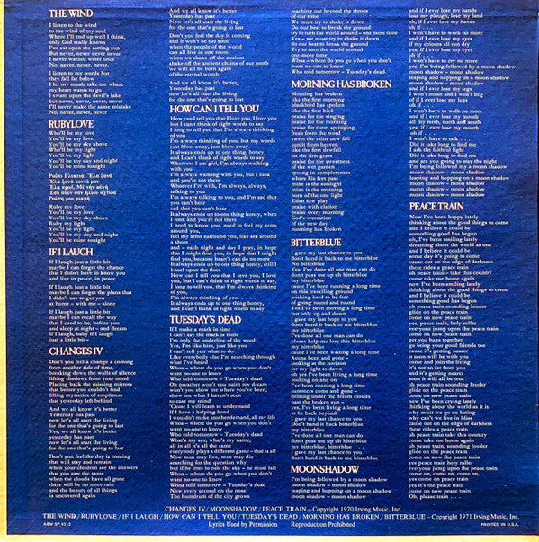Cat Stevens : Teaser And The Firecat (LP, Album, RE, R; )