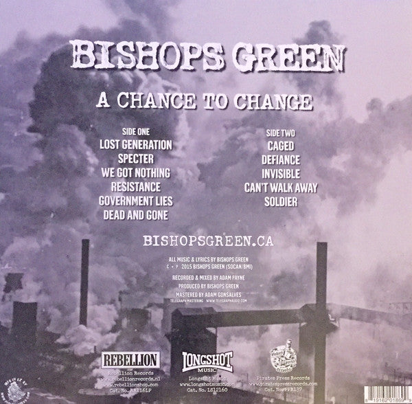 Bishops Green : A Chance To Change (LP, Album, Ltd, Gre)