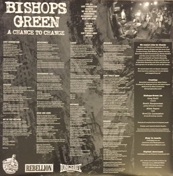 Bishops Green : A Chance To Change (LP, Album, Ltd, Gre)