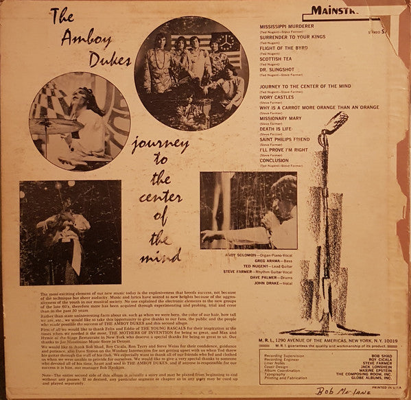 The Amboy Dukes : Journey To The Center Of The Mind (LP, Album)