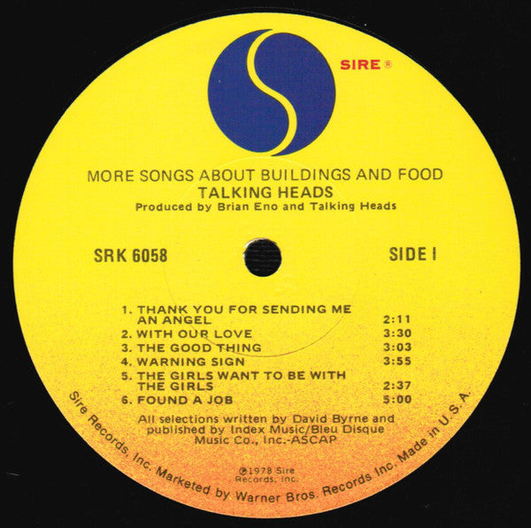 Talking Heads : More Songs About Buildings And Food (LP, Album, Los)