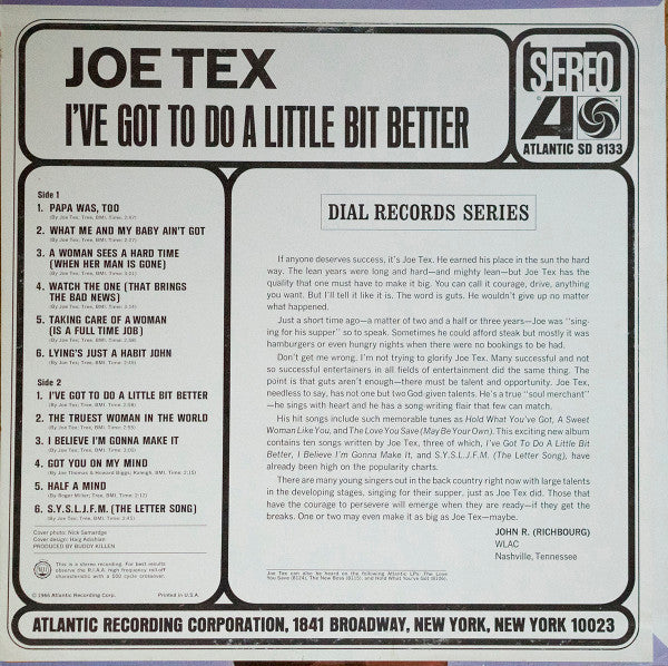 Joe Tex : I've Got To Do A Little Bit Better (LP, Album)