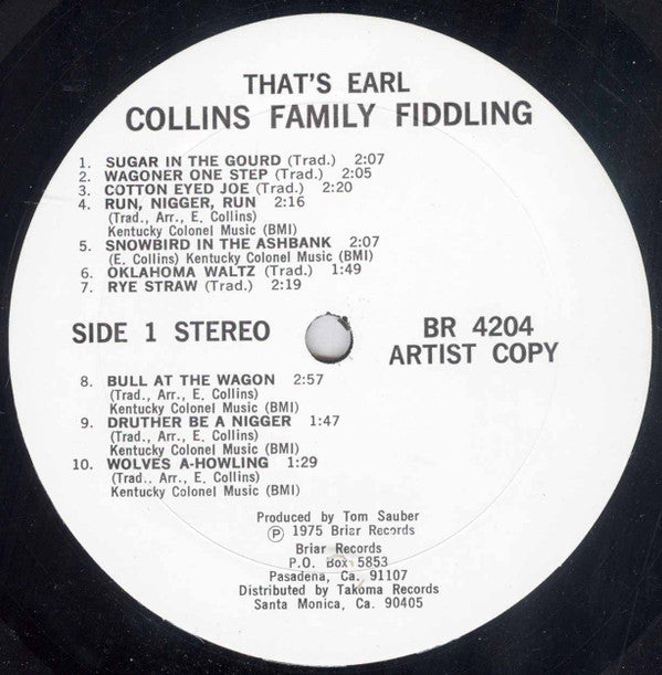 Earl Collins : That's Earl - Collins Family Fiddling (LP, Album, Promo)