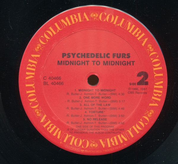 Psychedelic Furs* : Midnight To Midnight (LP, Album, Car)