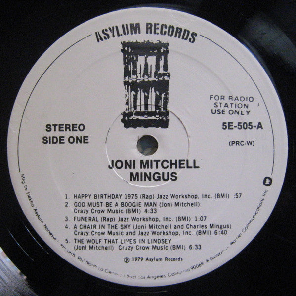 Joni Mitchell : Mingus (LP, Album, Promo, PRC)