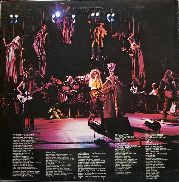 Mott The Hoople : Mott The Hoople Live (LP, Album, Pit)