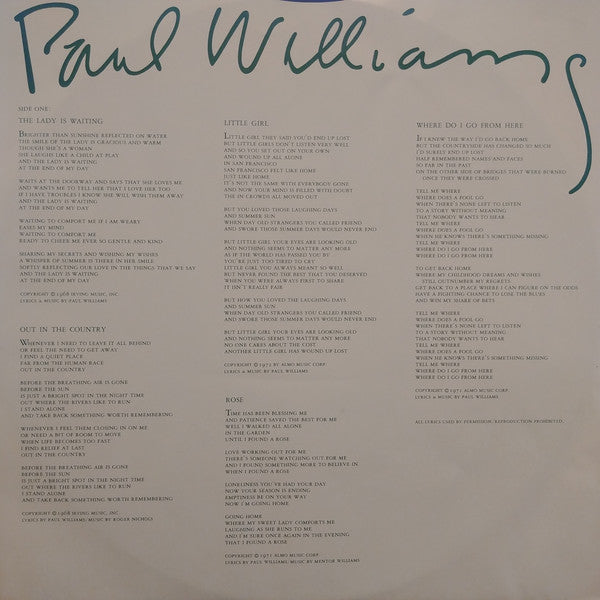 Paul Williams (2) : Life Goes On (LP, Album)