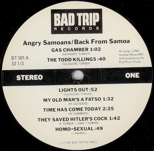 Angry Samoans : Back From Samoa (LP, Album)