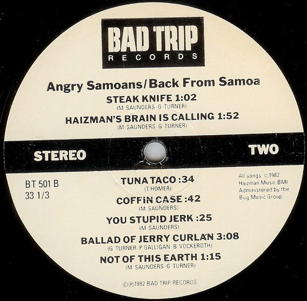 Angry Samoans : Back From Samoa (LP, Album)