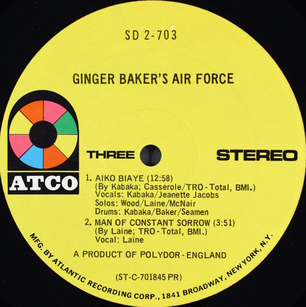 Ginger Baker's Air Force : Ginger Baker's Air Force (2xLP, Album, PR )