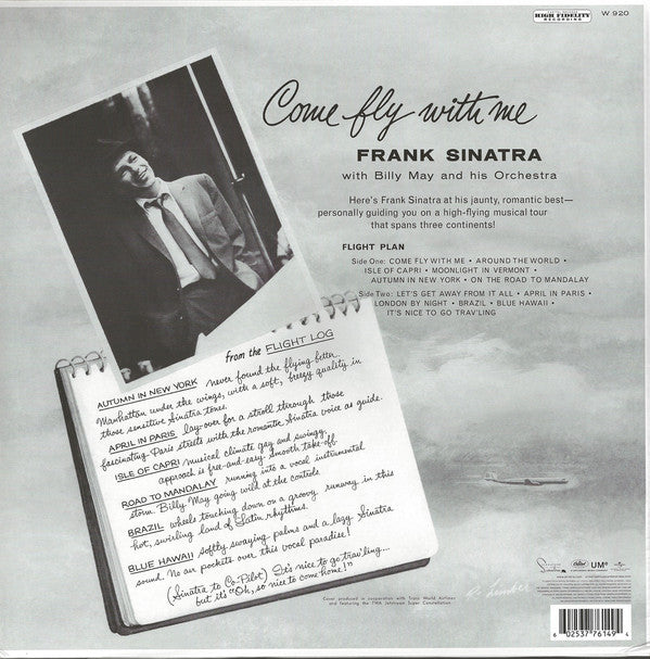 Frank Sinatra, Billy May And His Orchestra : Come Fly With Me (LP, Album, Mono, RE, RM, 180)
